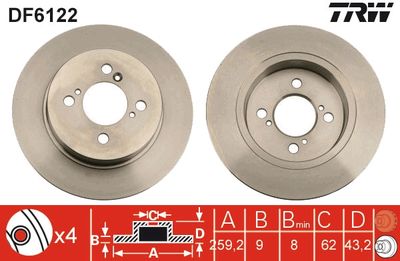 Brake Disc TRW DF6122