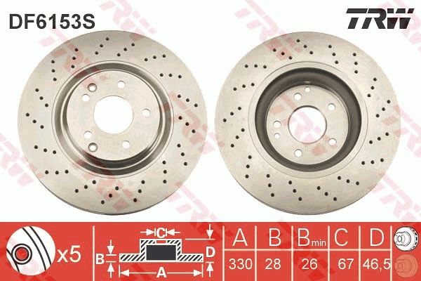 TRW DF6153S Brake Disc