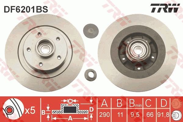 TRW DF6201BS Brake Disc
