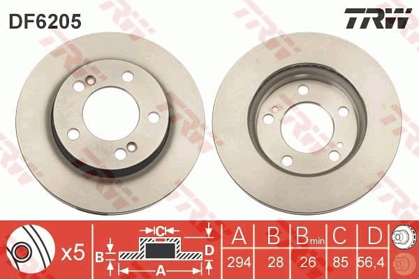 TRW DF6205 Brake Disc