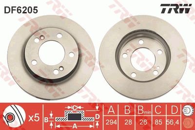Brake Disc TRW DF6205