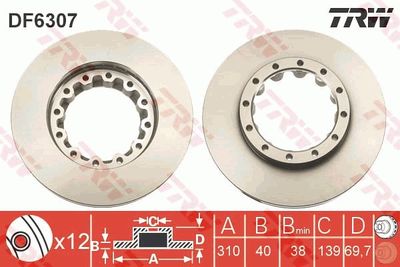 Brake Disc TRW DF6307S