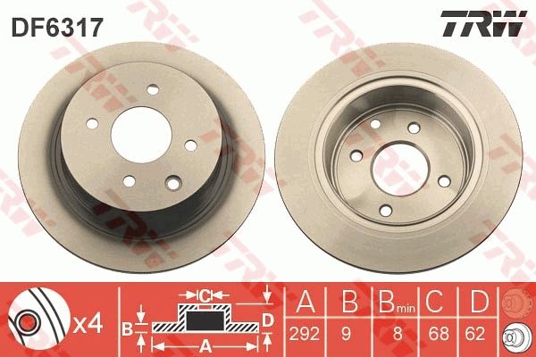 TRW DF6317 Brake Disc