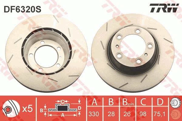TRW DF6320S Brake Disc