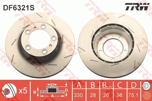 TRW DF6321S Brake Disc