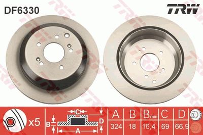 Brake Disc TRW DF6330