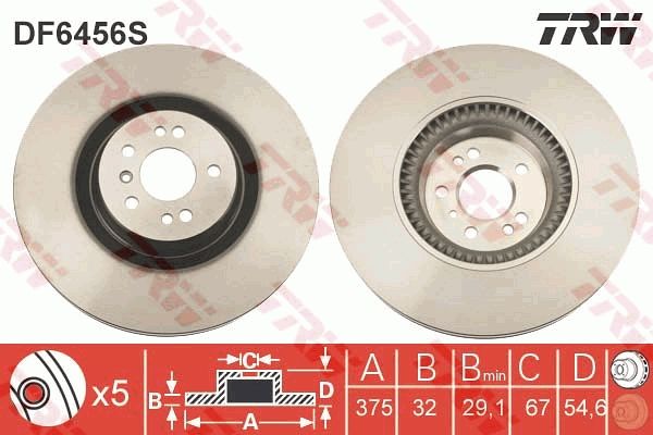 TRW DF6456S Brake Disc