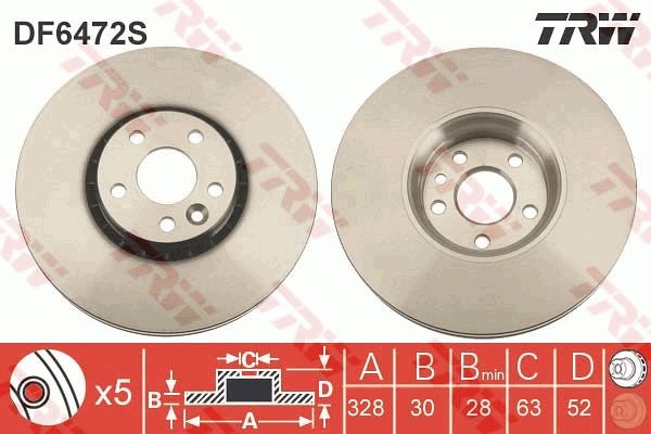 TRW DF6472S Brake Disc