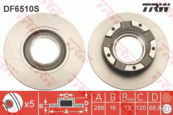 TRW DF6510S Brake Disc