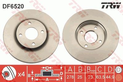 Brake Disc TRW DF6520