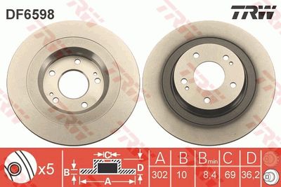 Brake Disc TRW DF6598
