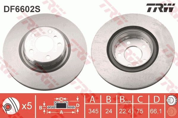 TRW DF6602S Brake Disc