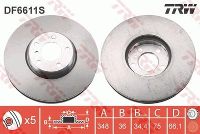 Brake Disc TRW DF6611S