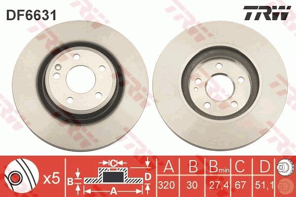 TRW DF6631 Brake Disc