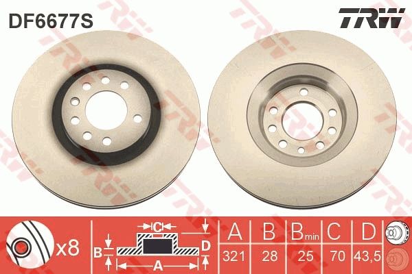 TRW DF6677S Brake Disc