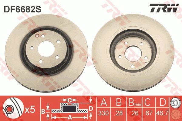 TRW DF6682S Brake Disc