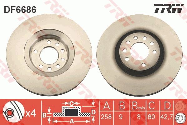 TRW DF6686 Brake Disc