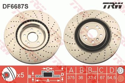 Brake Disc TRW DF6687S