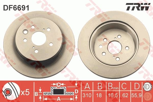 TRW DF6691 Brake Disc