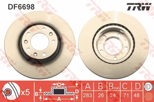 TRW DF6698 Brake Disc