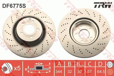 Brake Disc TRW DF6775S