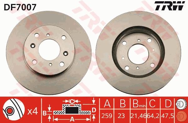 TRW DF7007 Brake Disc