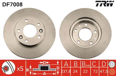 Brake Disc TRW DF7008