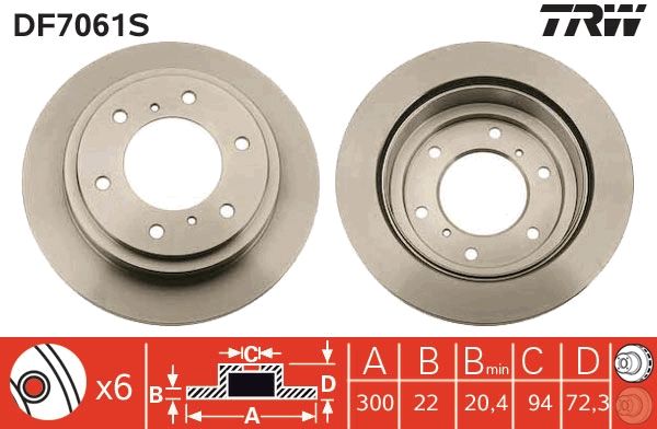 TRW DF7061S Brake Disc