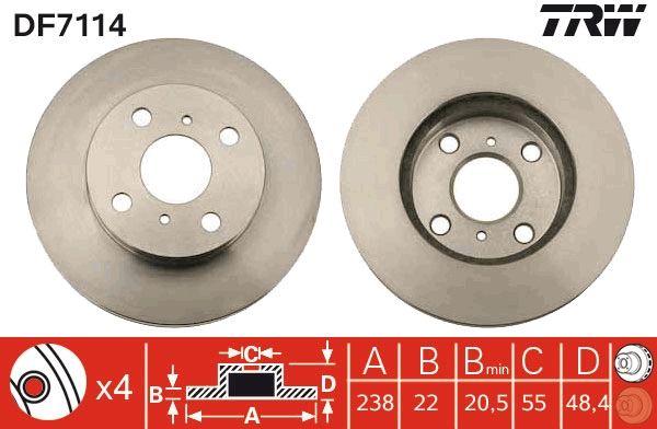 TRW DF7114 Brake Disc