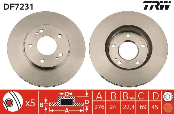 TRW DF7231 Brake Disc