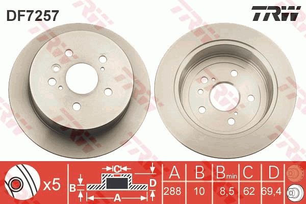 TRW DF7257 Brake Disc