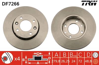Brake Disc TRW DF7266