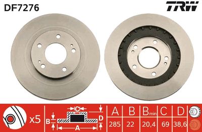 Brake Disc TRW DF7276