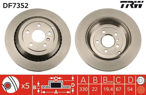 TRW DF7352 Brake Disc