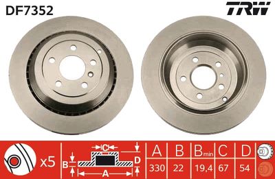 Brake Disc TRW DF7352
