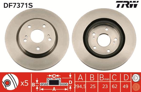 TRW DF7371S Brake Disc