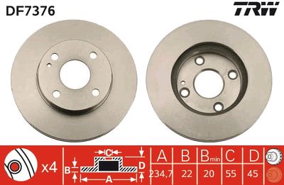 Brake Disc TRW DF7376