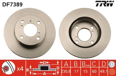 Brake Disc TRW DF7389