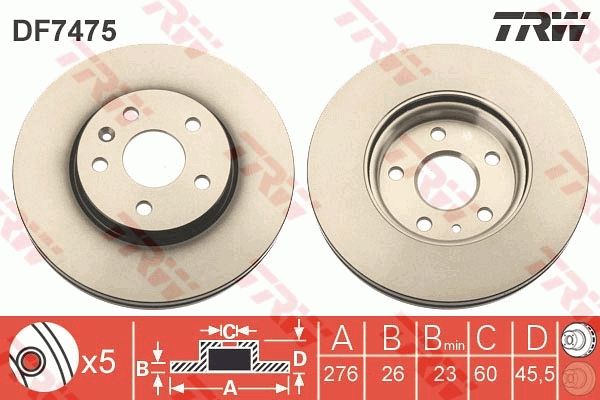 TRW DF7475 Brake Disc