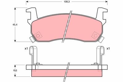 Brake Pad Set, disc brake TRW GDB1004