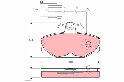 Brake Pad Set, disc brake TRW GDB1035