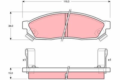 Brake Pad Set, disc brake TRW GDB1038