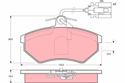 Brake Pad Set, disc brake TRW GDB1057