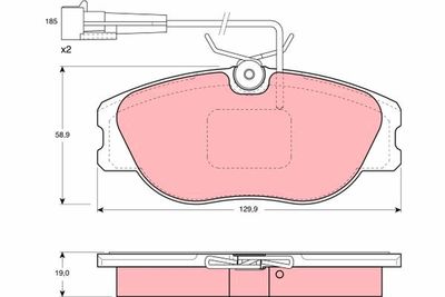 Brake Pad Set, disc brake TRW GDB1058