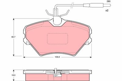 Brake Pad Set, disc brake TRW GDB1087