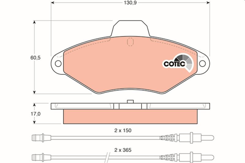 TRW GDB1101 Brake Pad Set, disc brake