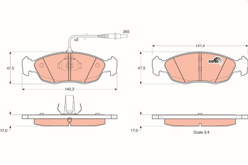 TRW GDB1104 Brake Pad Set, disc brake