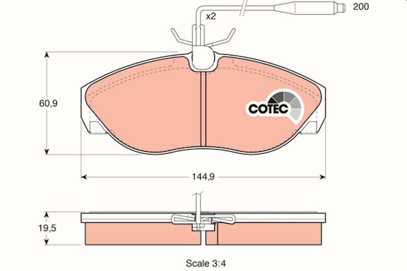 TRW GDB1105 Brake Pad Set, disc brake