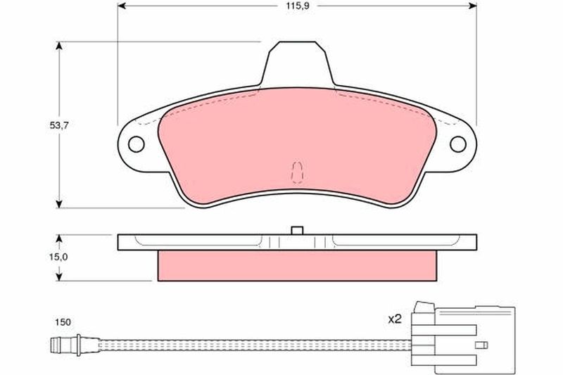 TRW GDB1112 Brake Pad Set, disc brake