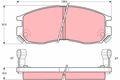 Brake Pad Set, disc brake TRW GDB1128
